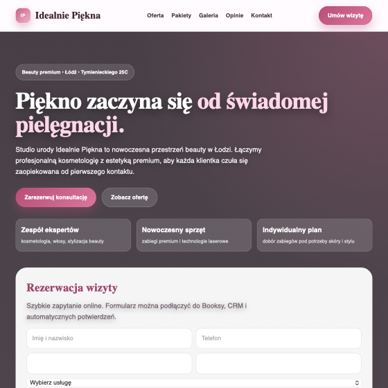 Screenshot makiety Idealnie Piękna